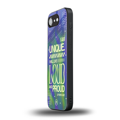 proudly me back phone cover | glass case for iphone 16e