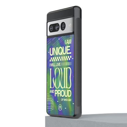 proudly me back phone cover | glass case for google pixel 7 pro