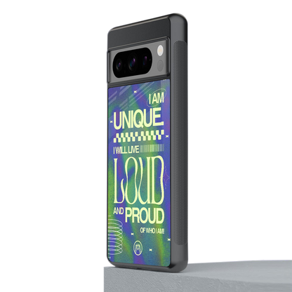 proudly me back phone cover | glass case for google pixel 8 pro