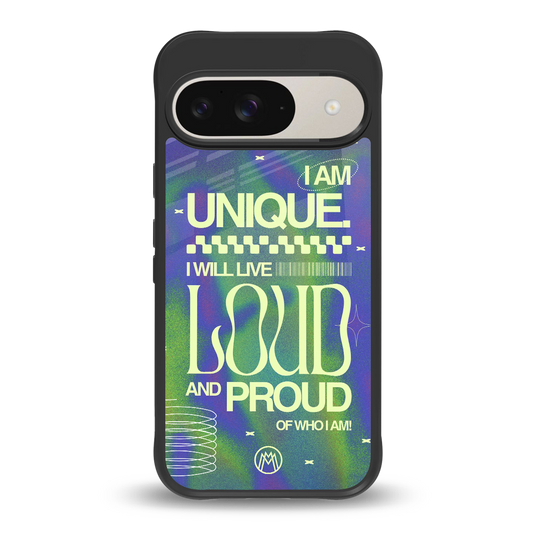 proudly me back phone cover | glass case for google pixel 9