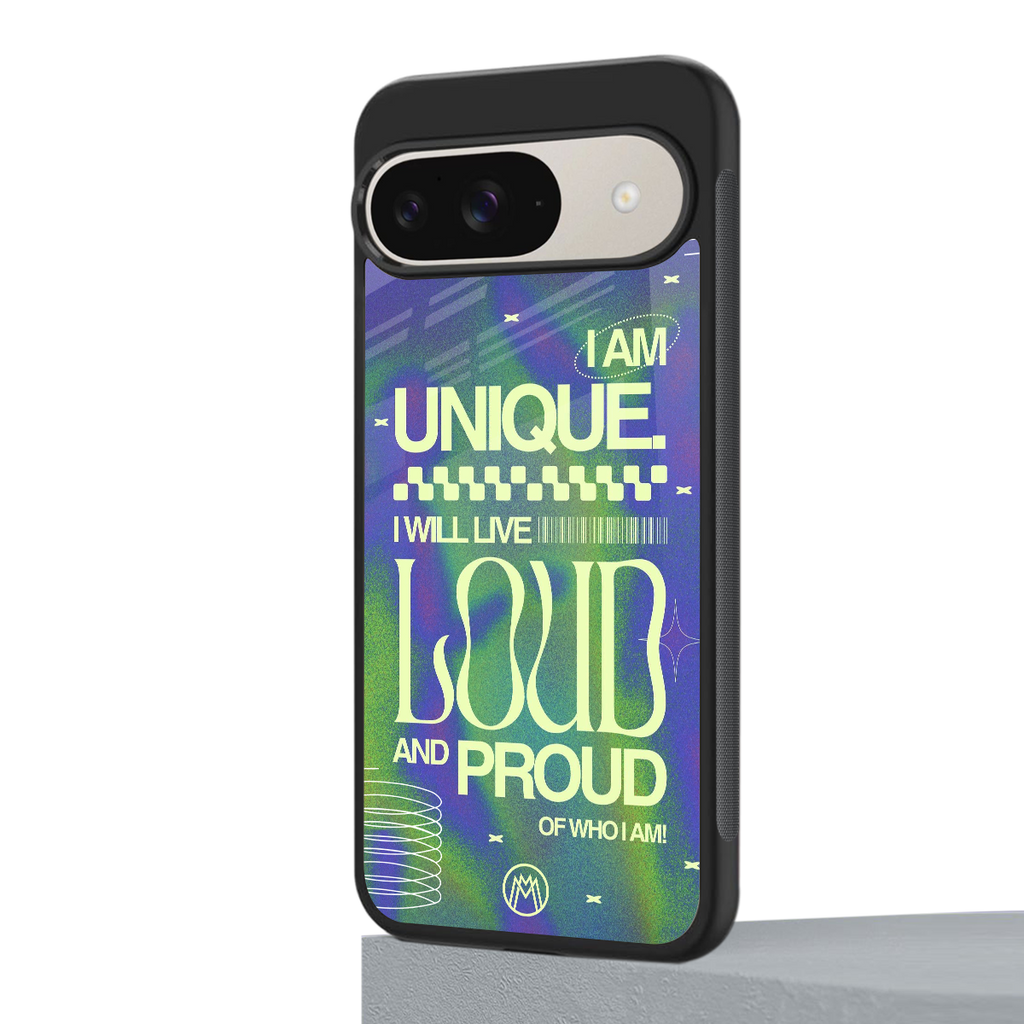 proudly me back phone cover | glass case for google pixel 9