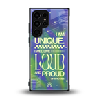 proudly me back phone cover | glass case for samsung galaxy s23 ultra