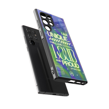 proudly me back phone cover | glass case for samsung galaxy s23 ultra