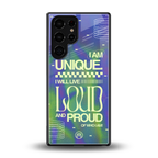 proudly me back phone cover | glass case for samsung galaxy s25 ultra