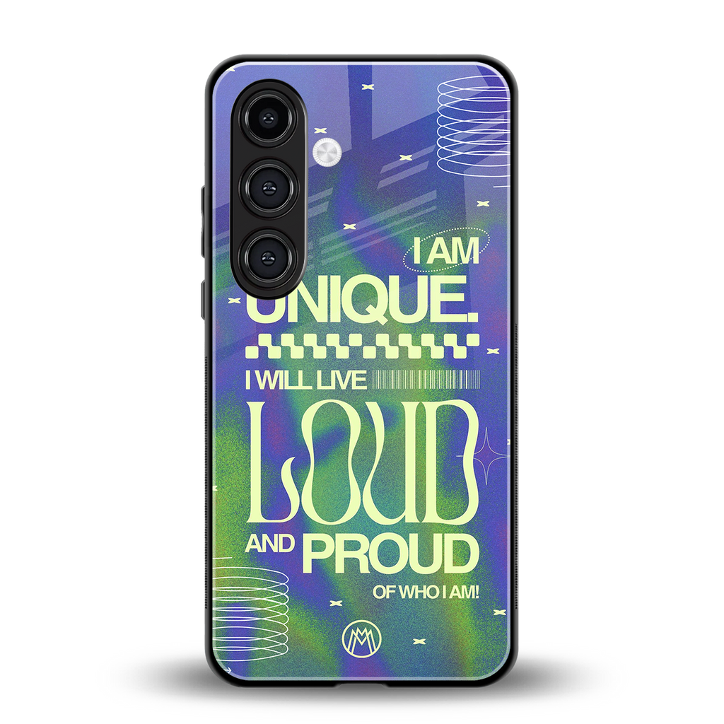 proudly me back phone cover | glass case for samsung galaxy s24