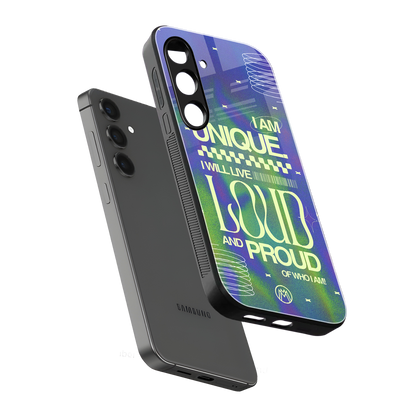 proudly me back phone cover | glass case for samsung galaxy s24 fe