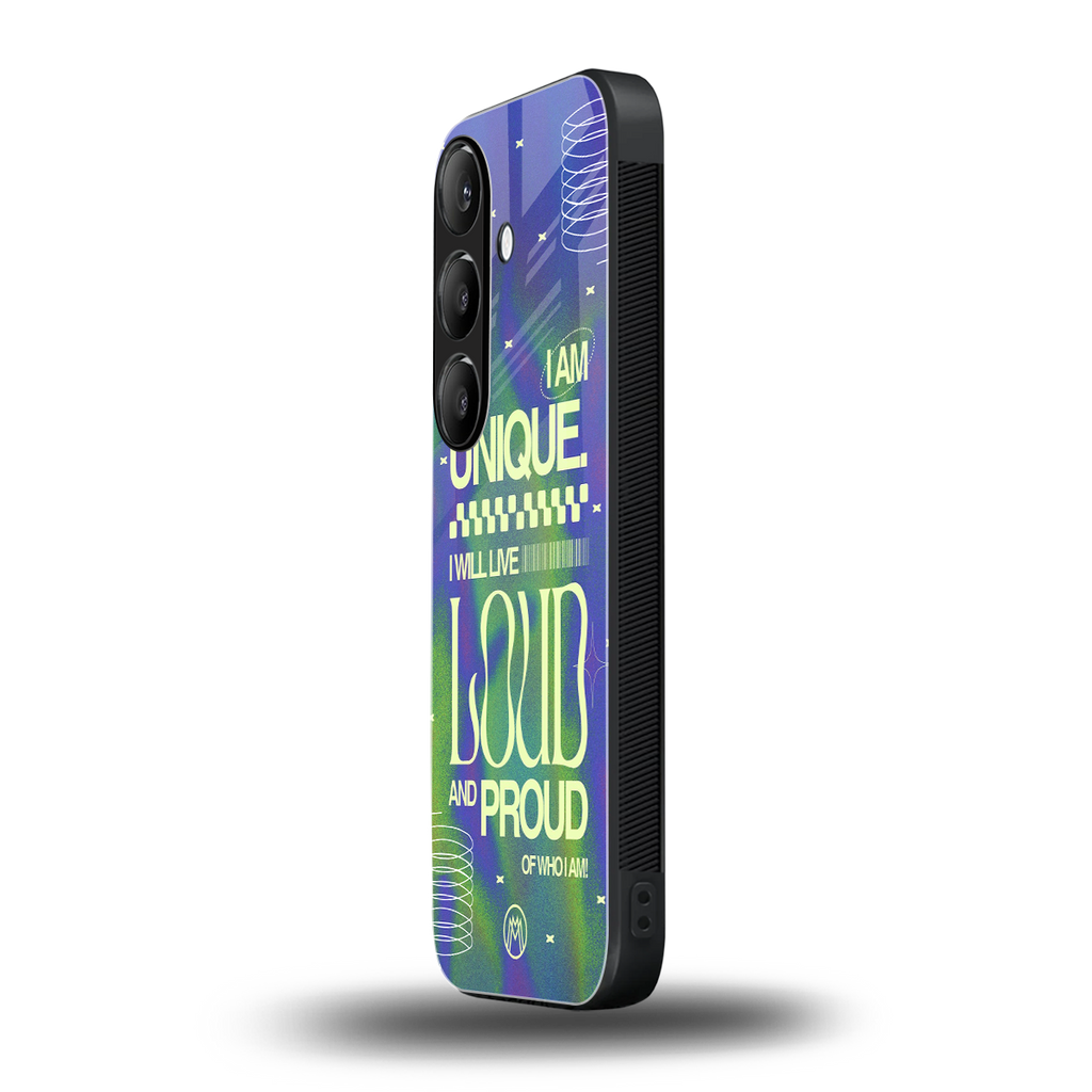 proudly me back phone cover | glass case for samsung galaxy s24