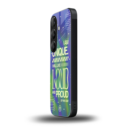 proudly me back phone cover | glass case for samsung galaxy s24 plus