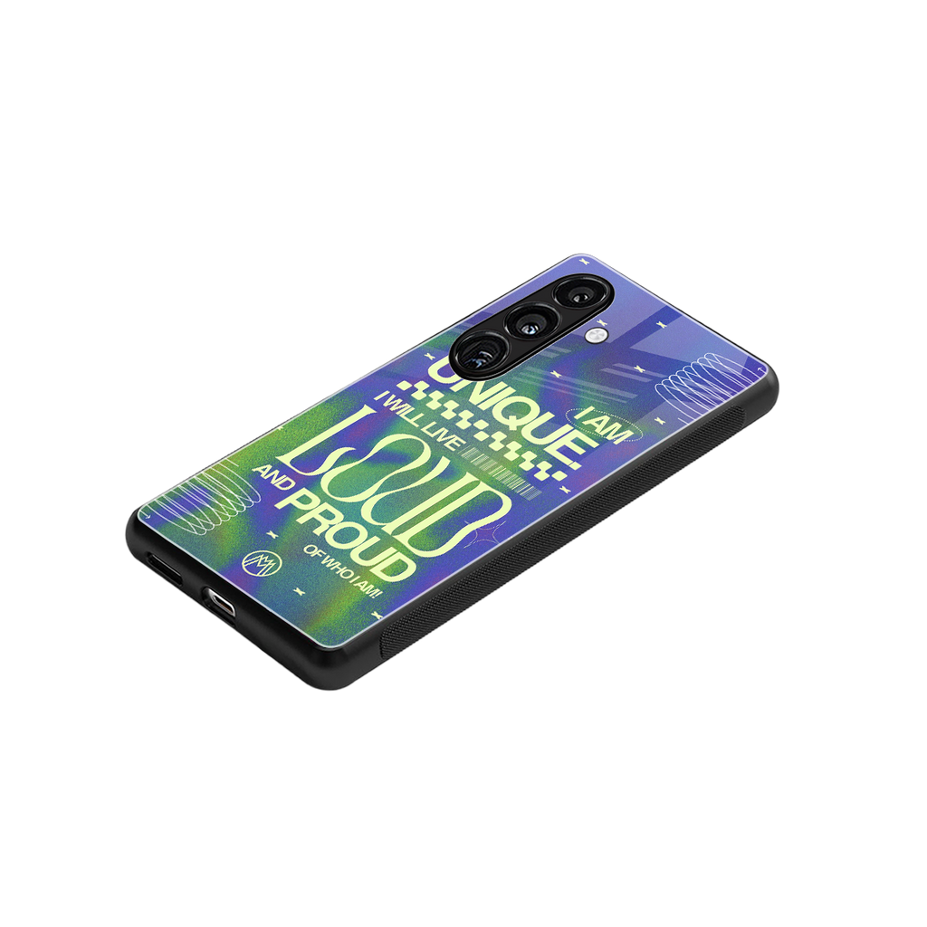 proudly me back phone cover | glass case for samsung galaxy s24