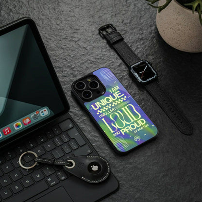 proudly me back phone cover | glass case for iphone 15 pro