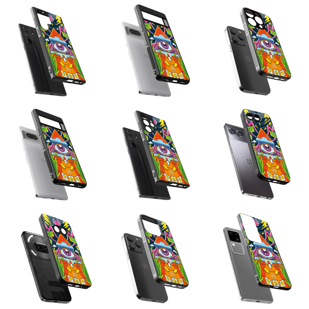 Durable Glass Back Mobile Case for iPhone, Samsung, OnePlus, Google Pixel, Redmi, Vivo, Oppo