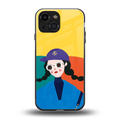psychedelic chic back phone cover | glass case for iphone 13 mini