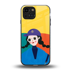 psychedelic chic back phone cover | glass case for iphone 13 mini