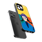 psychedelic chic back phone cover | glass case for iphone 13 pro