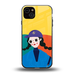 psychedelic chic back phone cover | glass case for iphone 15 plus
