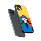 psychedelic chic back phone cover | glass case for iphone 14 plus
