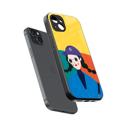 psychedelic chic back phone cover | glass case for iphone 14 plus