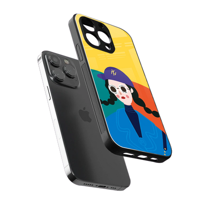 psychedelic chic back phone cover | glass case for iphone 14 pro max