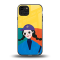 psychedelic chic back phone cover | glass case for iphone 15
