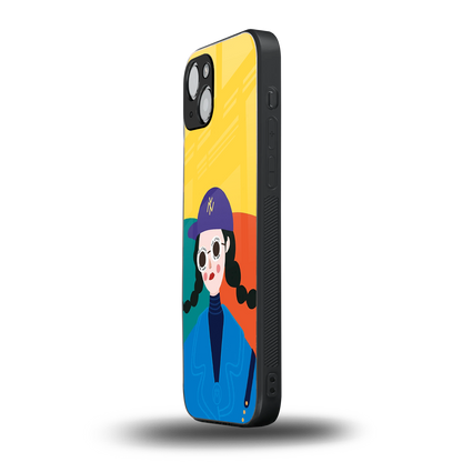 psychedelic chic back phone cover | glass case for iphone 15