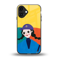 psychedelic chic back phone cover | glass case for iphone 16 plus