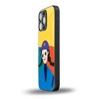 psychedelic chic back phone cover | glass case for iphone 16 pro max