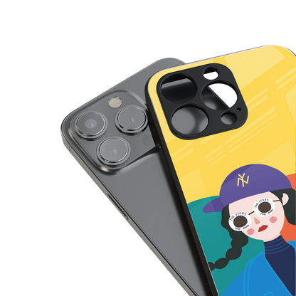 psychedelic chic back phone cover | glass case for iphone 14