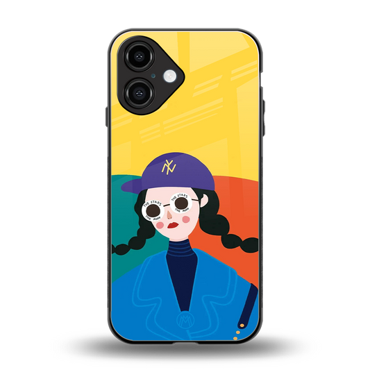 psychedelic chic back phone cover | glass case for iphone 16