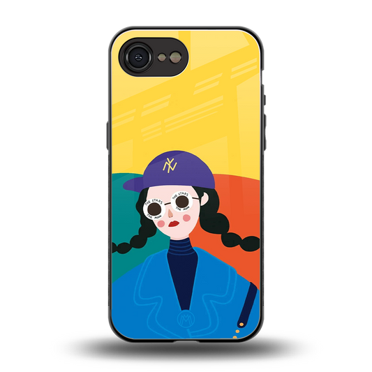 psychedelic chic back phone cover | glass case for iphone 16e