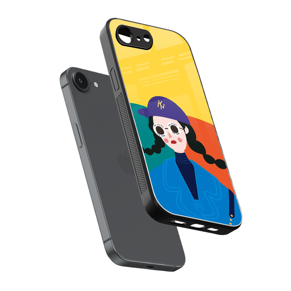 psychedelic chic back phone cover | glass case for iphone 16e