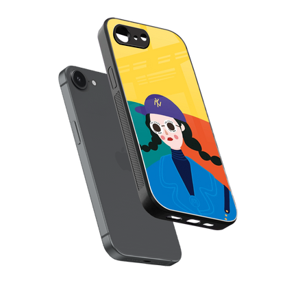 psychedelic chic back phone cover | glass case for iphone 16e