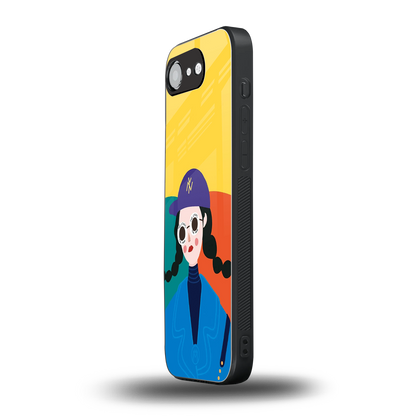 psychedelic chic back phone cover | glass case for iphone 16e