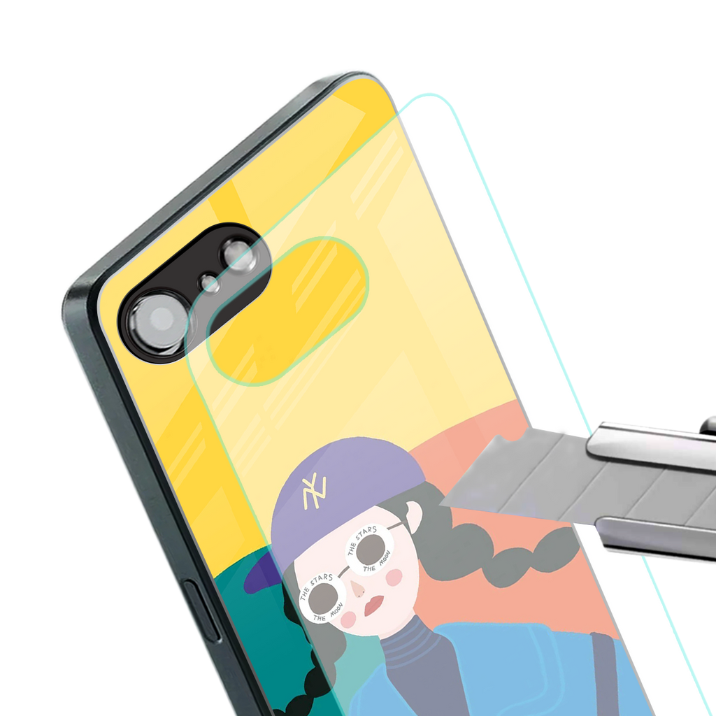 psychedelic chic back phone cover | glass case for iphone 16e