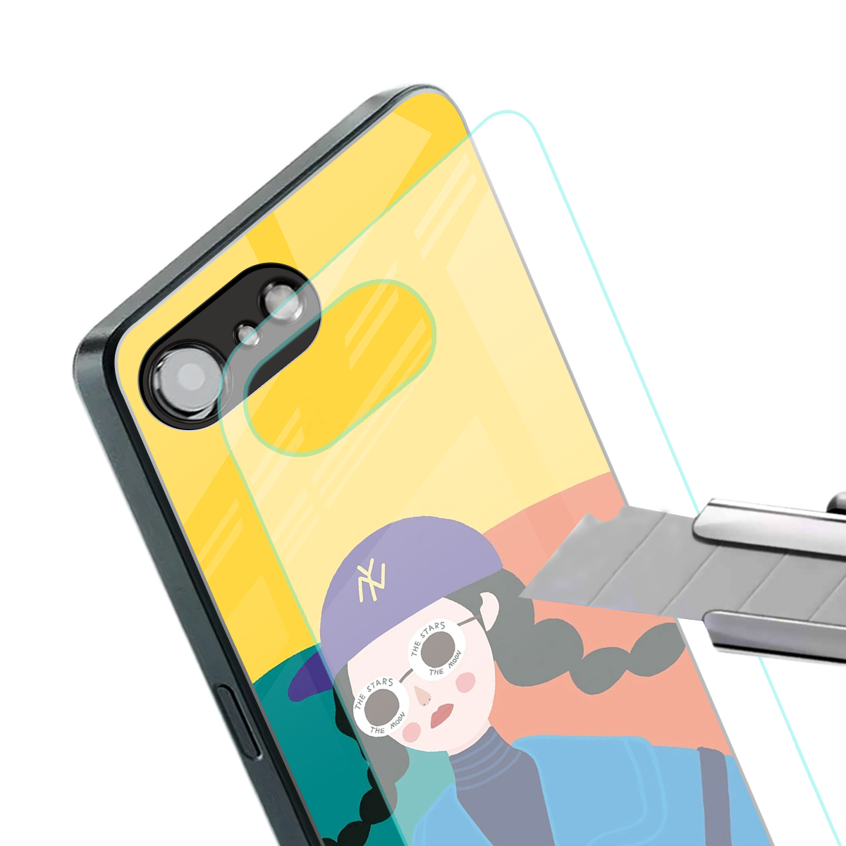 psychedelic chic back phone cover | glass case for iphone 16e