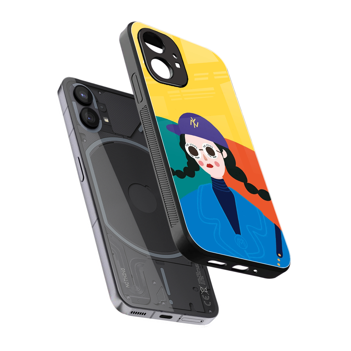 psychedelic chic back phone cover | glass case for nothing phone 1