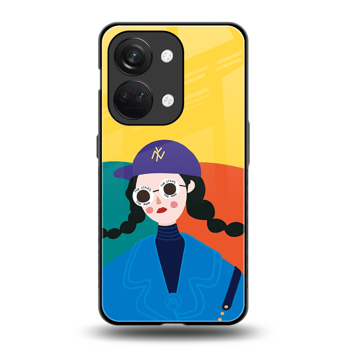 psychedelic chic back phone cover | glass case for oneplus nord 3