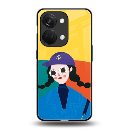 psychedelic chic back phone cover | glass case for oneplus nord 3