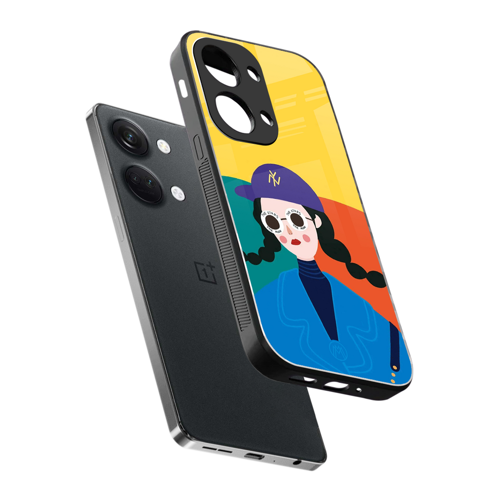 psychedelic chic back phone cover | glass case for oneplus nord 3