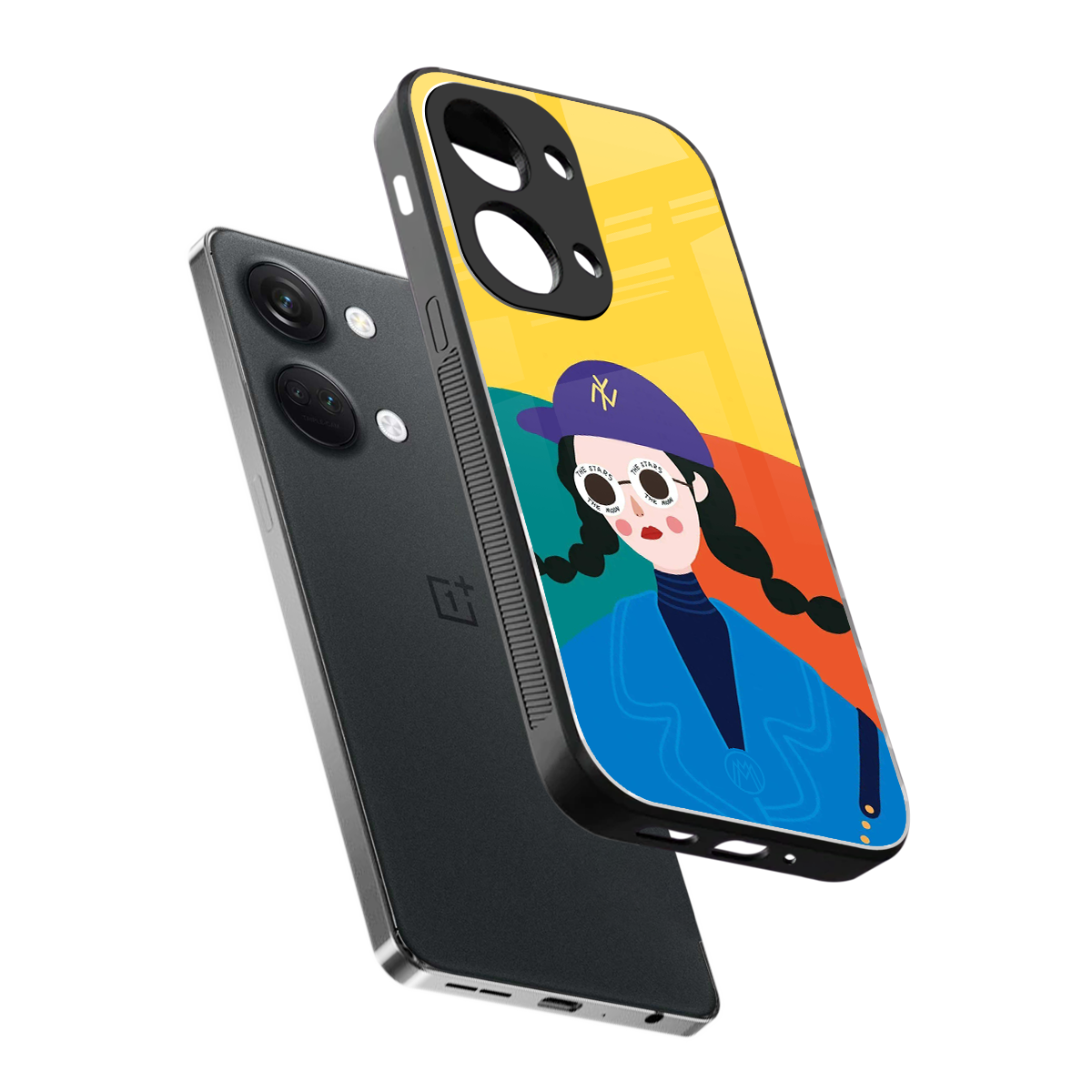 psychedelic chic back phone cover | glass case for oneplus nord 3