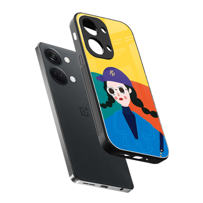 psychedelic chic back phone cover | glass case for oneplus nord 3