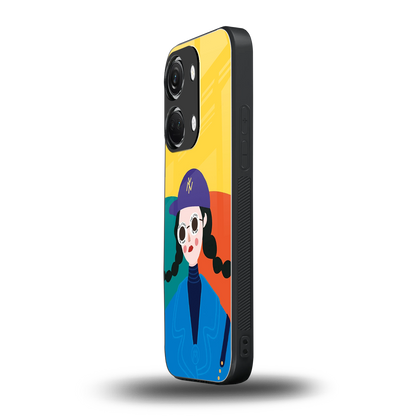 psychedelic chic back phone cover | glass case for oneplus nord 3