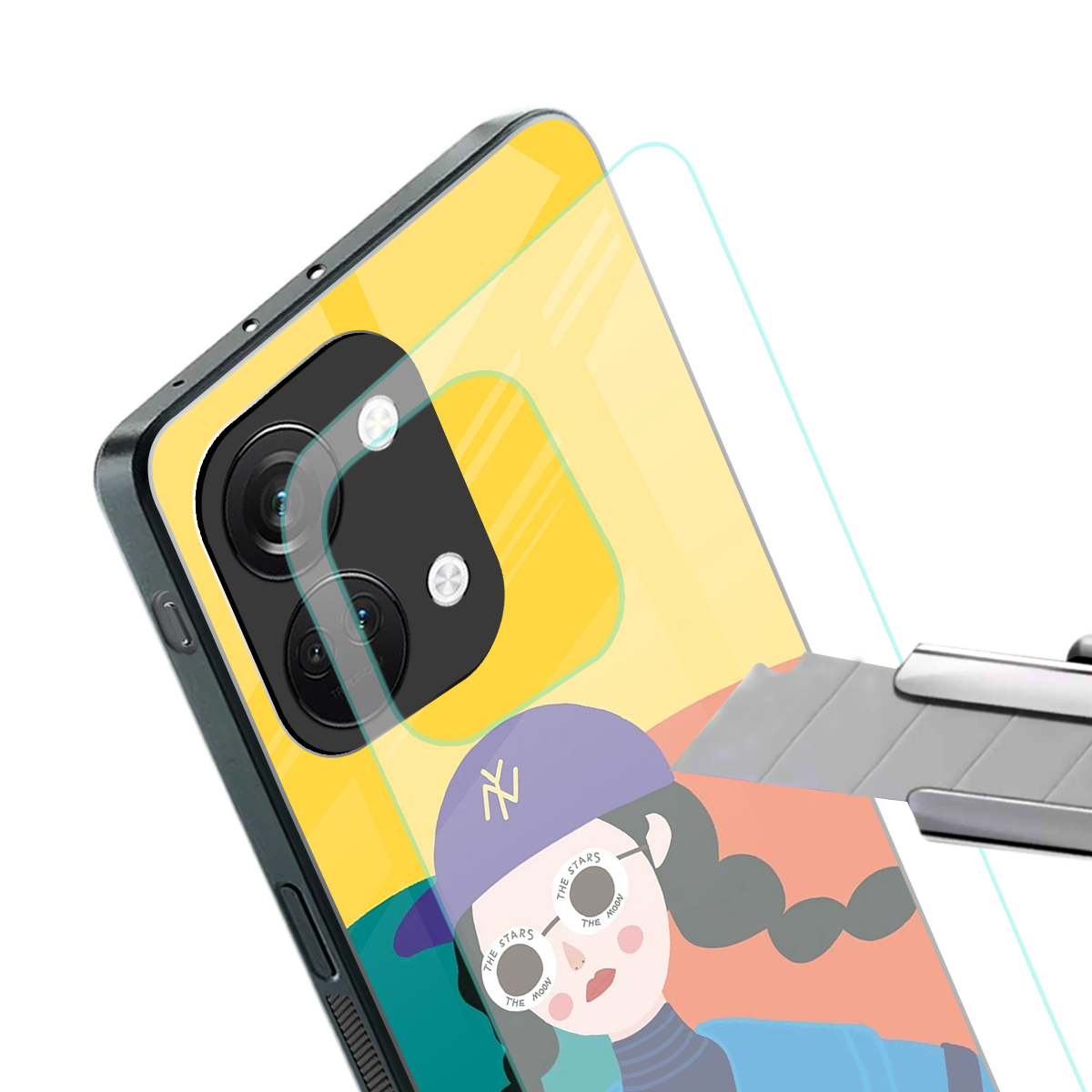 psychedelic chic back phone cover | glass case for oneplus nord 3
