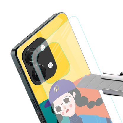psychedelic chic back phone cover | glass case for oneplus nord 3