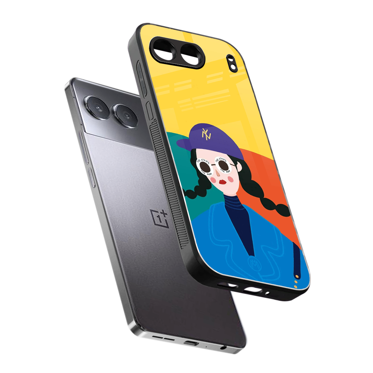 psychedelic chic back phone cover | glass case for oneplus nord 4
