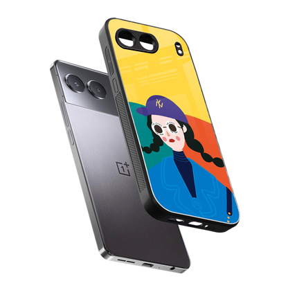 psychedelic chic back phone cover | glass case for oneplus nord 4