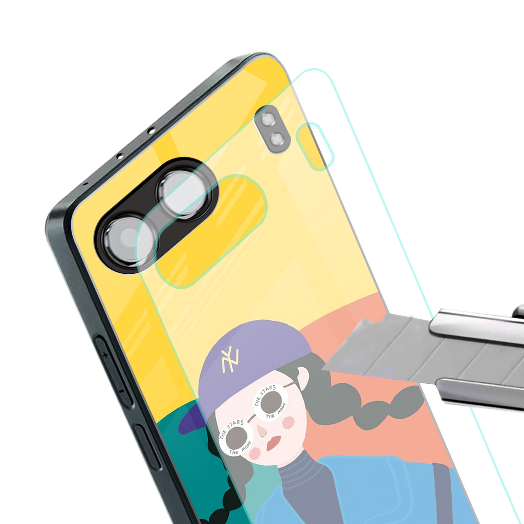 psychedelic chic back phone cover | glass case for oneplus nord 4
