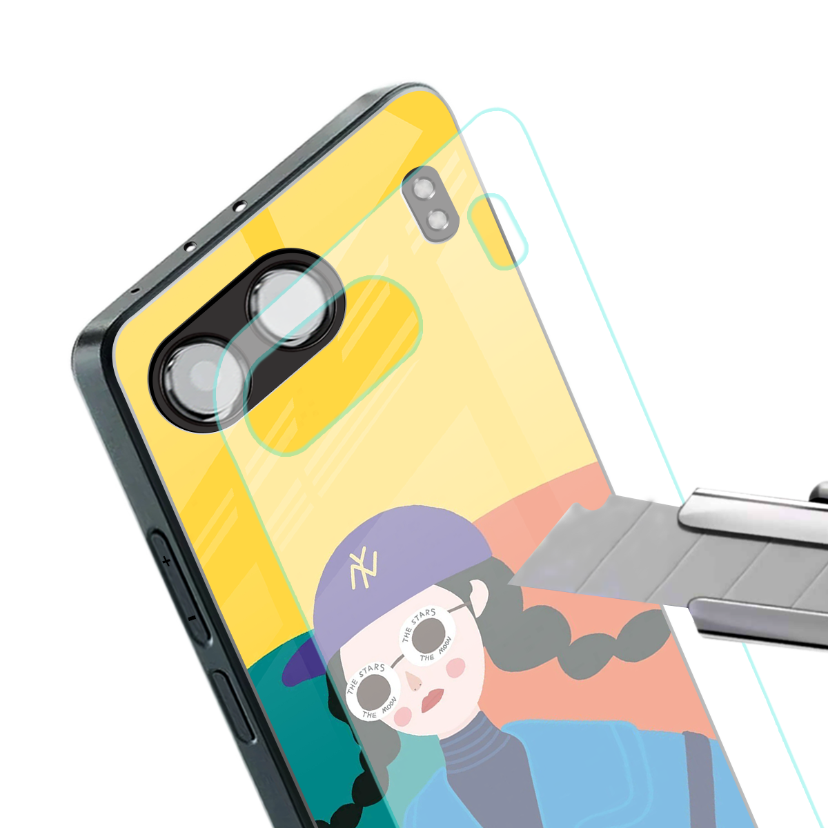 psychedelic chic back phone cover | glass case for oneplus nord 4