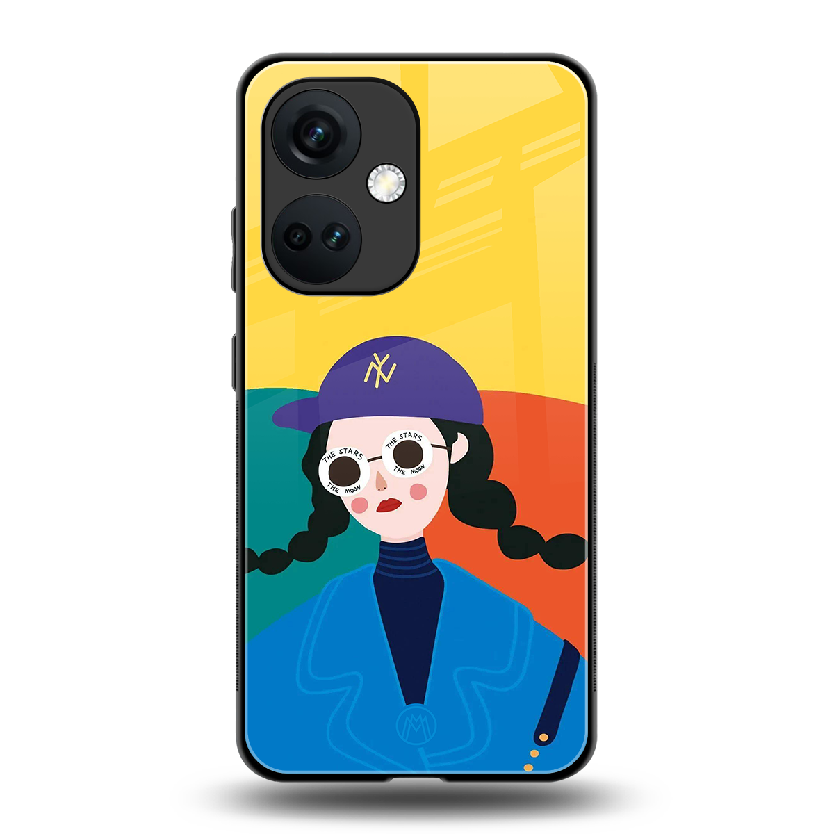 psychedelic chic back phone cover | glass case for oneplus nord ce 3