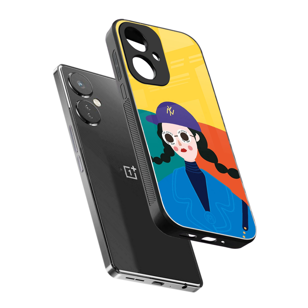 psychedelic chic back phone cover | glass case for oneplus nord ce 3