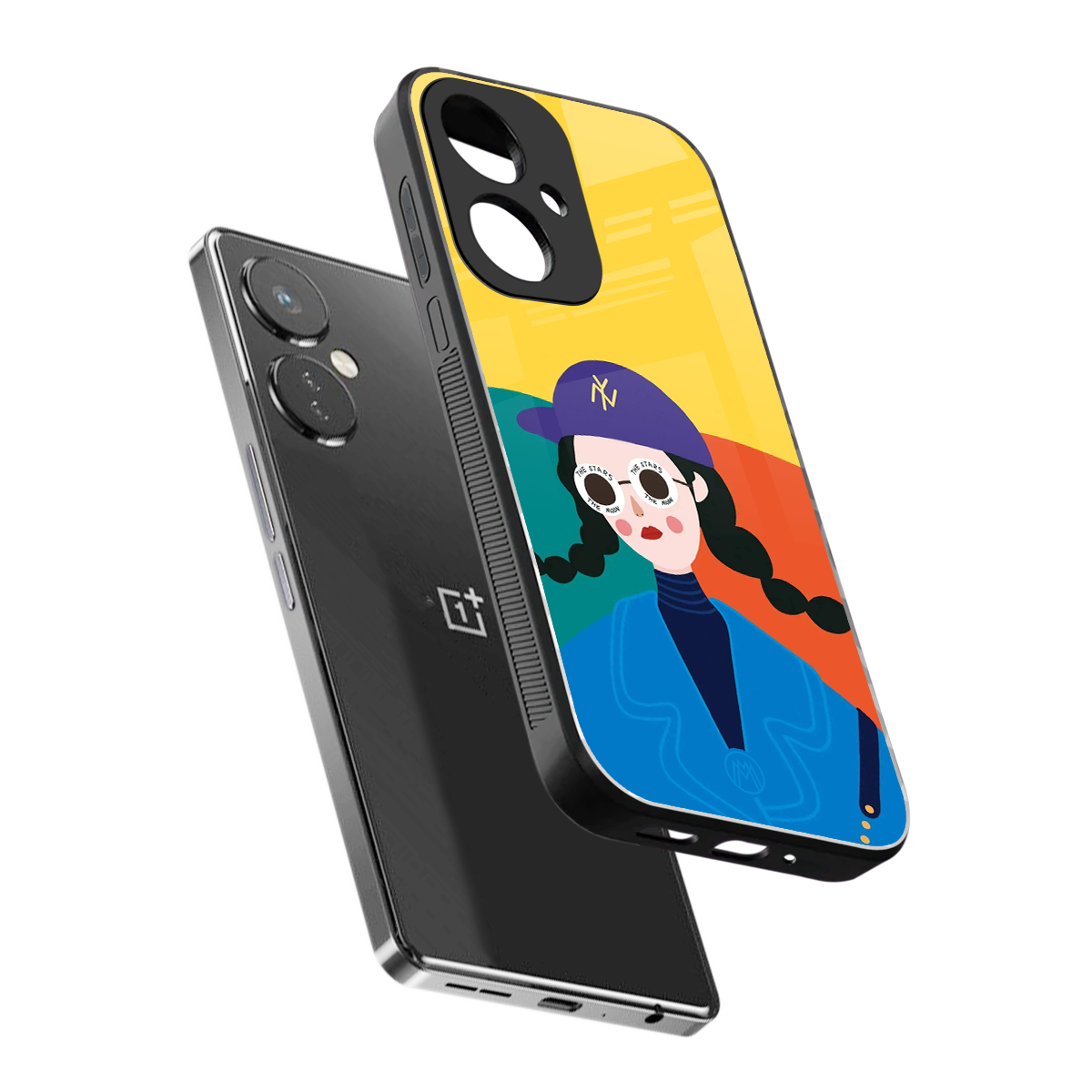 psychedelic chic back phone cover | glass case for oneplus nord ce 3